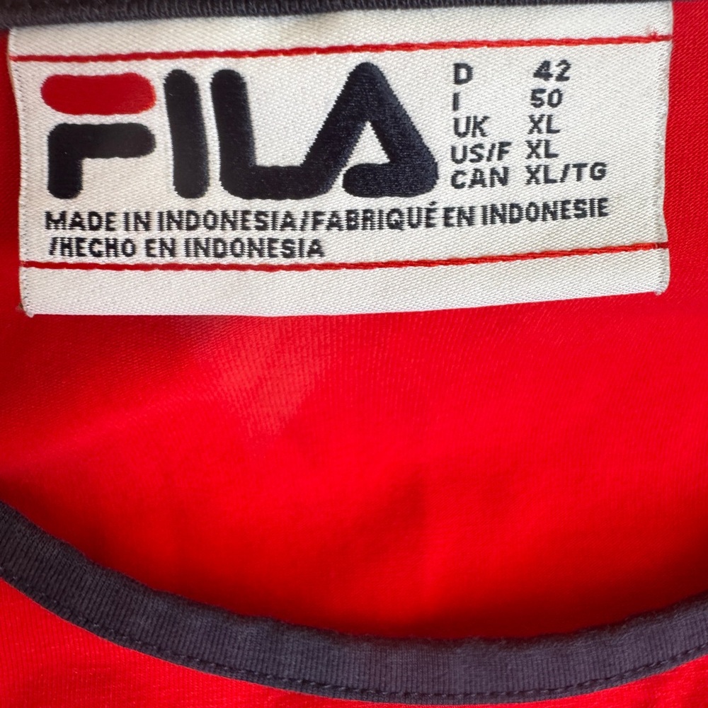 FILA Roslyn Red Colorblock Bodycon Mini Dress XL Navy Blue Sleeves - Picture 9 of 14